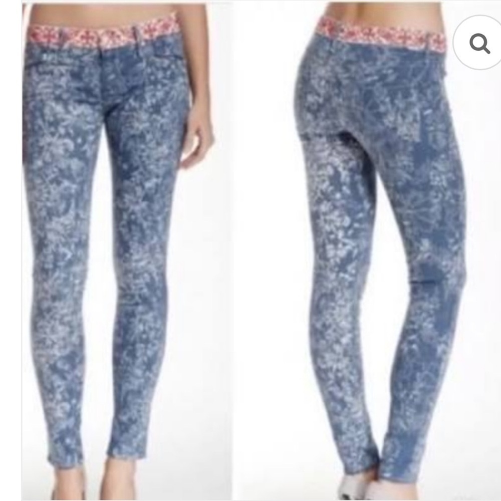 MOTHER The Looker Skinny Jeans in Tied & True Bandanna Floral Rare Size 25